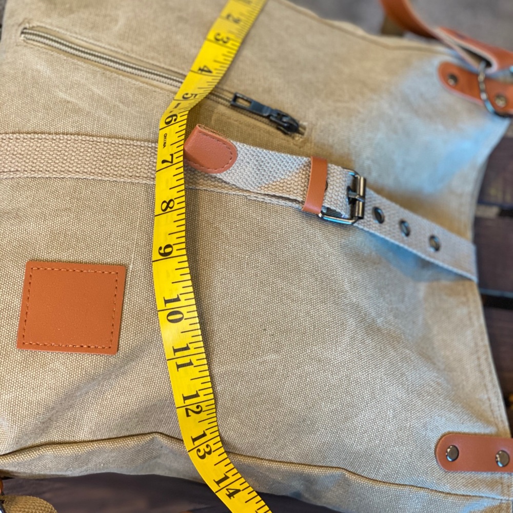 New!  Durable Square Canvas Buckle Backpack - Picture 14 of 15